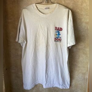 The Outhouse Bad Dog Vulgar Novelty White T-Shirt Vintage 1991 Fruit of the Loom